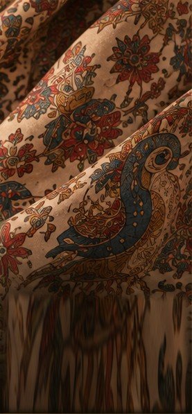 Hand-painted kalamkari saree fabric